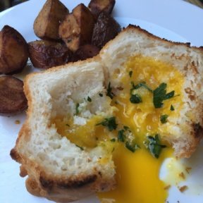 Gluten-free truffled egg in a hole from Senza Gluten